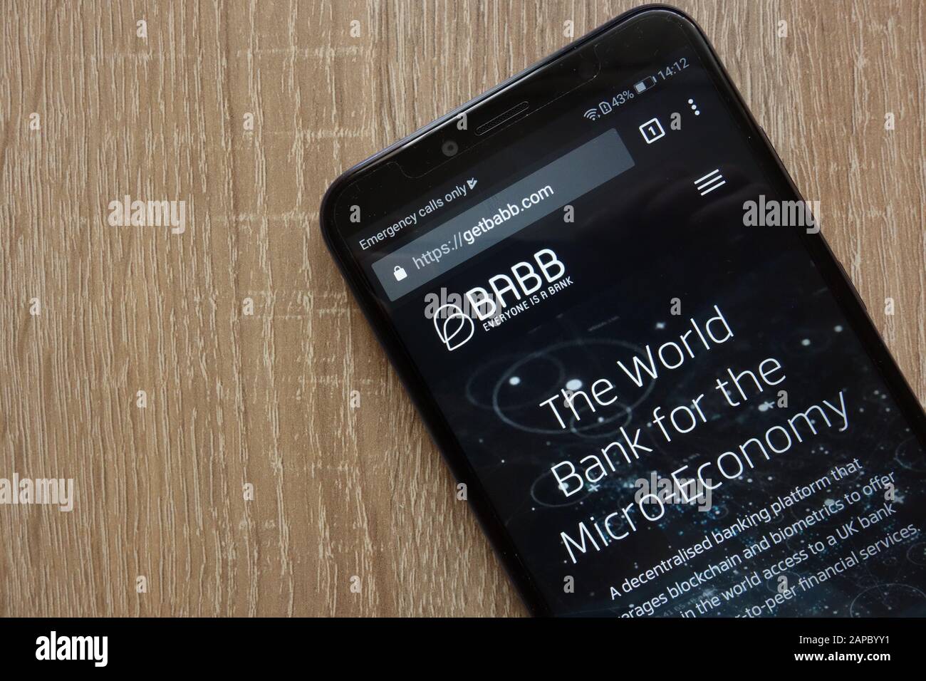 Babb (BAX) Cryptocurrency-Website auf einem modernen Smartphone angezeigt Stockfoto