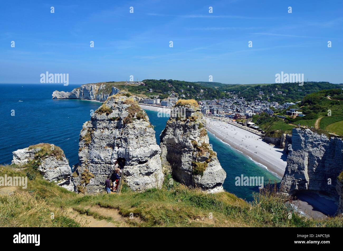 Frankreich, Etretat - ein bevorzugter Badeort am Ärmelkanal in der Normandie Stockfoto