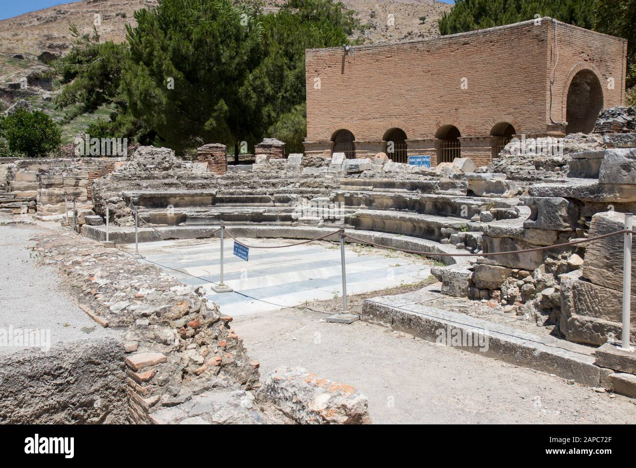 Odeon in Gortyn, Gortys oder Gortyna - einer antiken Stadt auf Kretas. Stockfoto