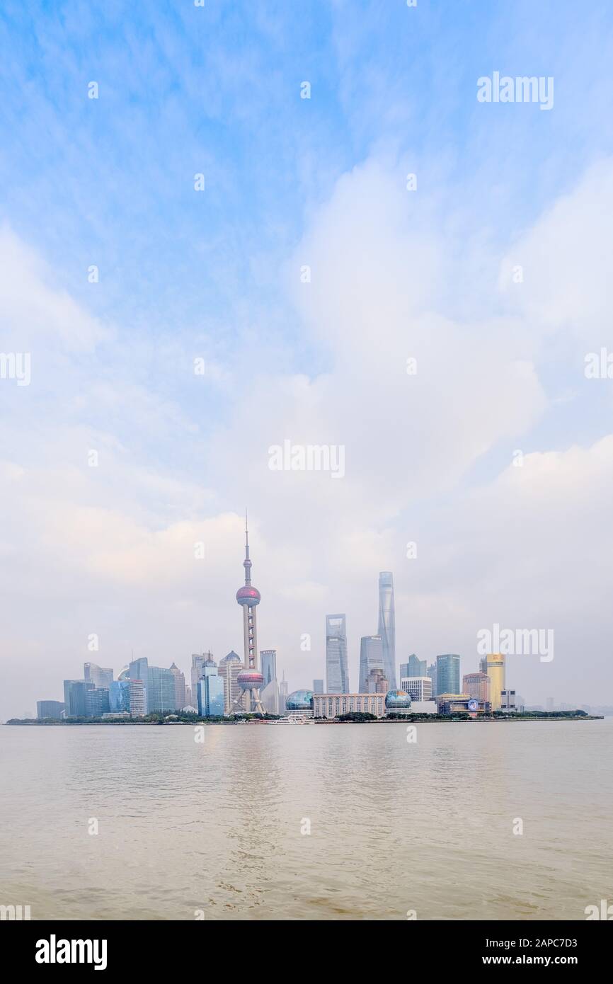 Blick auf den zentralen Geschäftsbezirk von Shanghai (Pudong) Stockfoto
