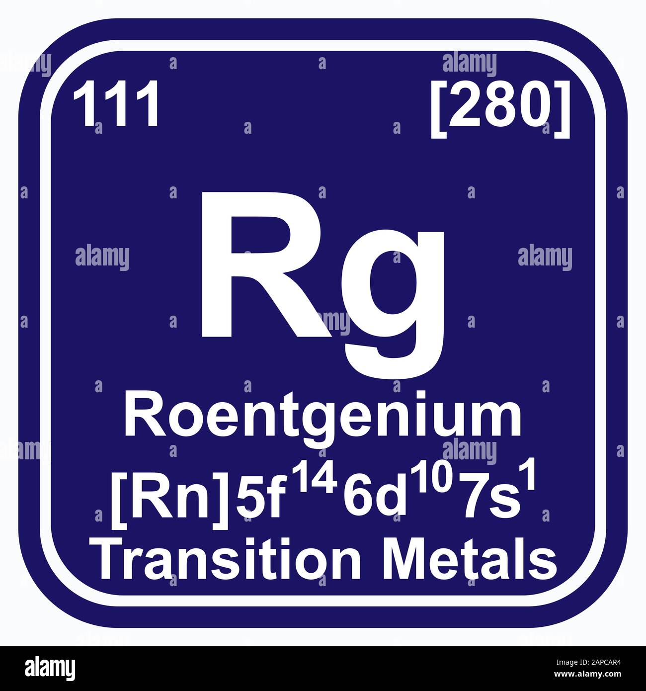Roentgenium Periodensystem der Elemente VektorIllustration eps 10