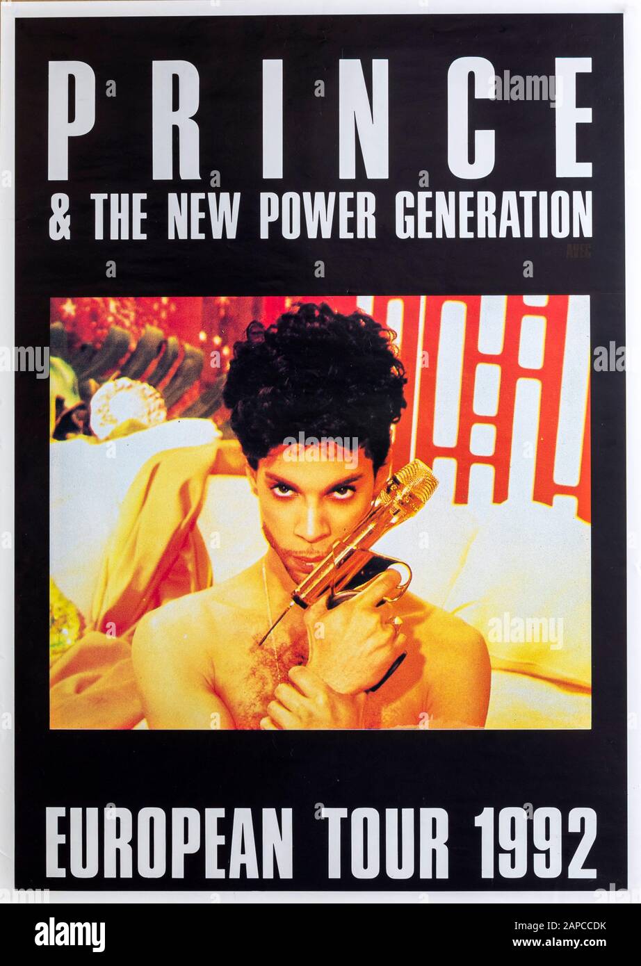 Prince & the New Power Generation European Tour 1992, Musikalisches Konzertposter Stockfoto