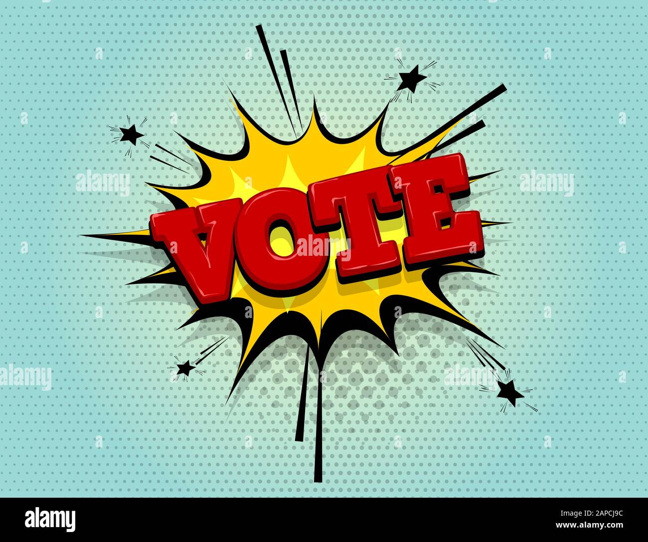 Ausleger Abstimmung Comic Text Sprechblase pop art Stock Vektor