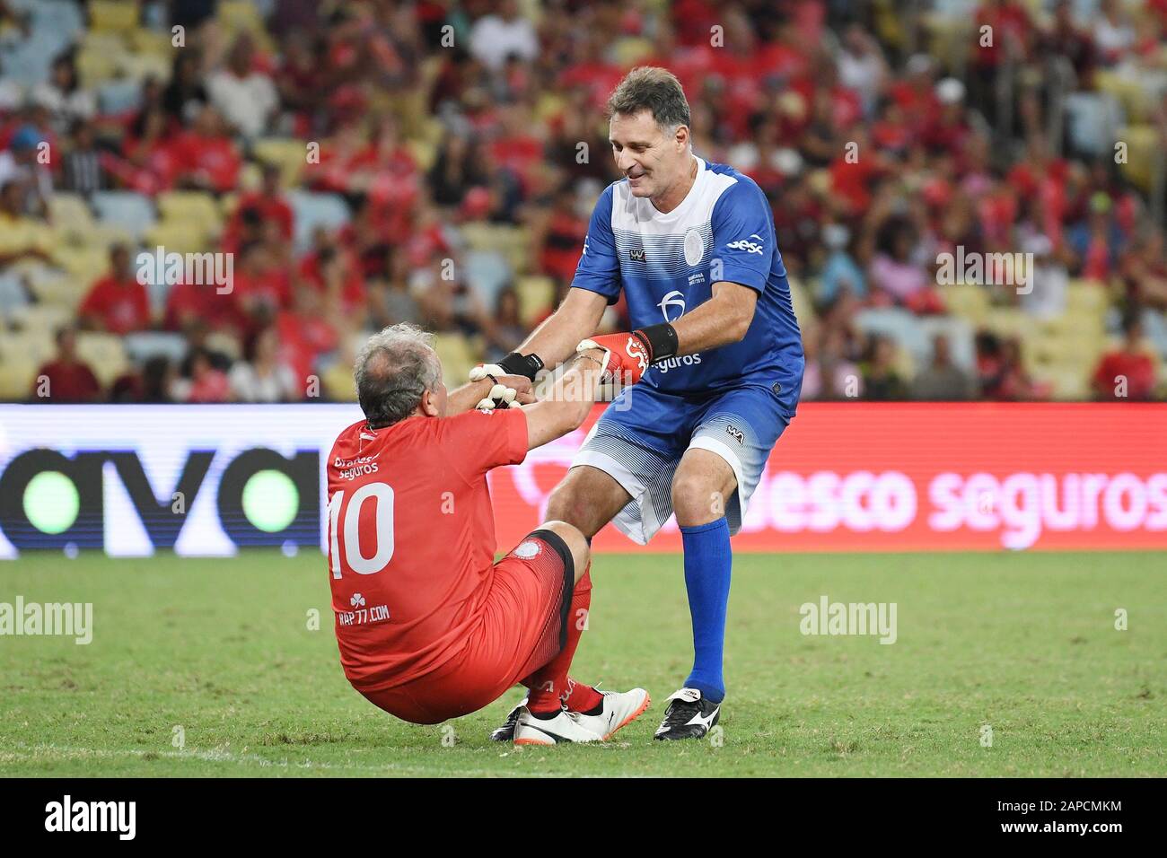 Rio de Janeiro, Brasilien, 28. Dezember 2019. Ehemaliger Fußballspieler Zico, während des Festspiels der Stars im Stadion Maracanã. Stockfoto