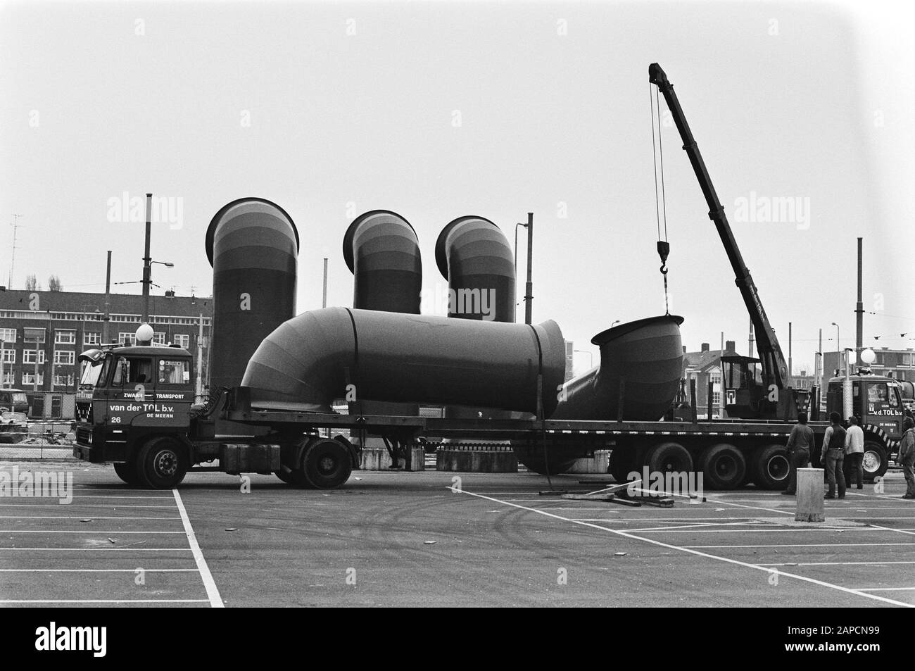 Saugrohre auf der Tiefgarage des Amsterdam RAI scheinen überflüssig und entfernt Datum: 2. April 1981 Standort: Amsterdam, Noord-Holland Schlüsselwörter: Saugrohr-Institution Name: RAI Stockfoto