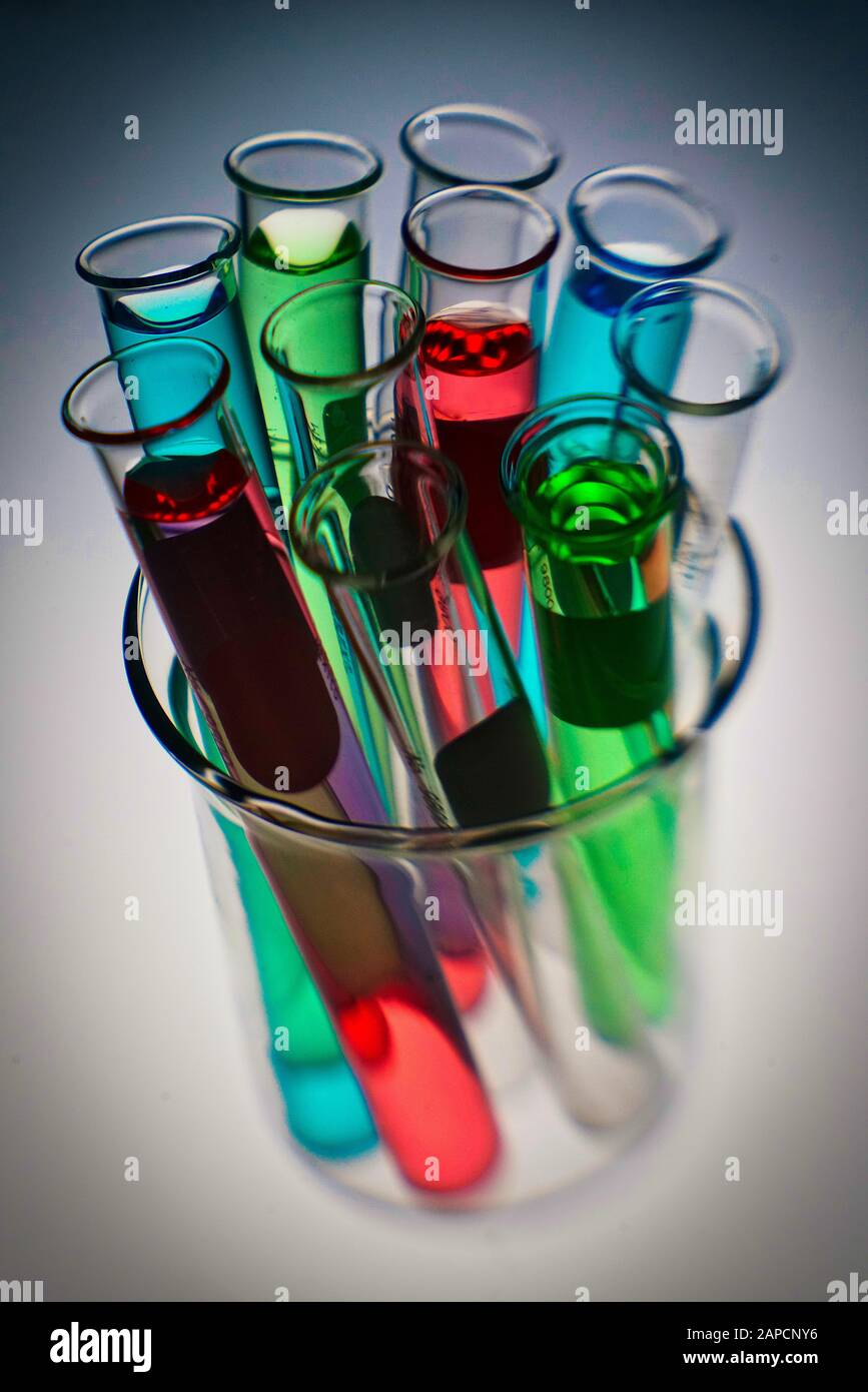 Montreal, Quebec, Kanada, Januar 22.2020.Sammlung von Laborteströhren und Bechergläsern. Montreal, Quebec, Kanada.Credit:Mario Beauregard/Alamy News Stockfoto