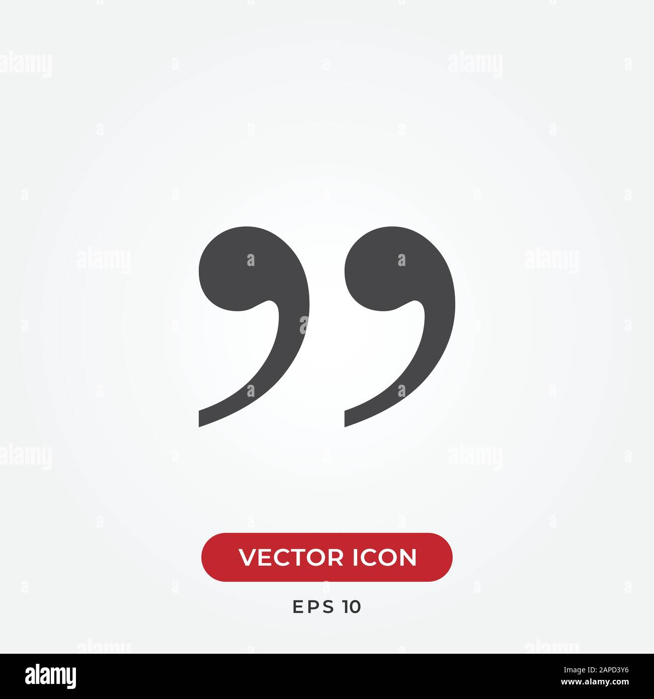 Zitat eines Vektorsymbols in modernem Design für Website und mobile App Stock Vektor