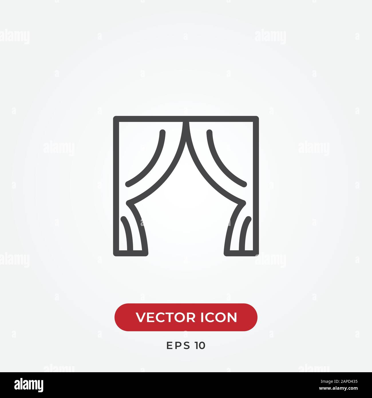 Gardinen Vektor-Symbol in modernem Design für Website und mobile App Stock Vektor