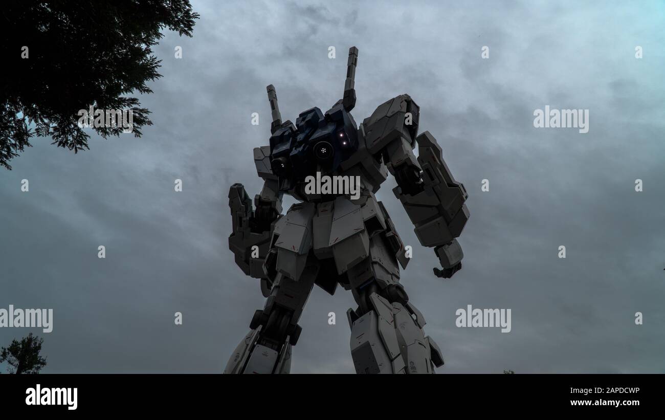 Gundam Einhorn-Statue in japan Stockfoto