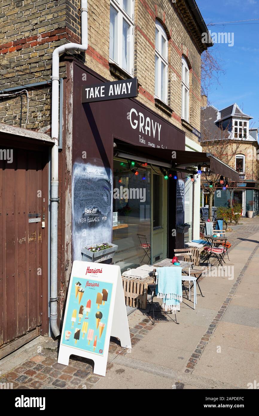 Soße CPH, kleines Restaurant auf der Øster Farimagsgade, Kopenhagen, Dänemark Stockfoto