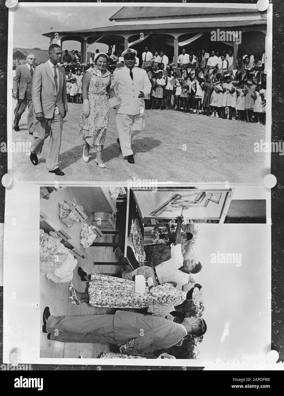 Besuchen Sie Prinzessin Beatrix zu Suriname Anmerkung: Repronegativdatum: 26. Februar 1958 Ort: Suriname Schlüsselwörter: Besuche persönlichen Namen: Beatrix, Prinzessin Stockfoto