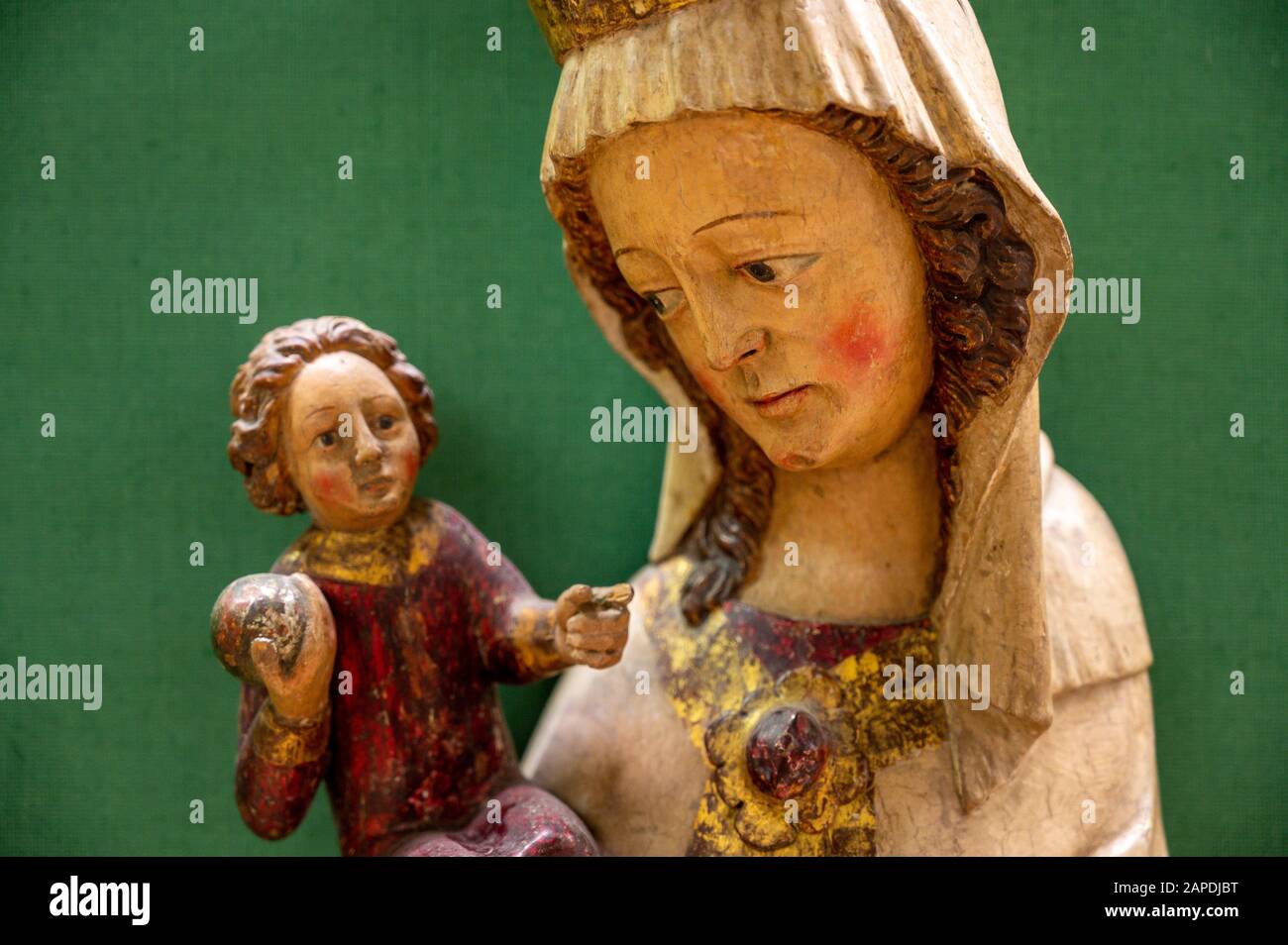 Kopie der Madonna von Altötting. Anfang des 14. Jahrhunderts. Teil von "Grace Throne". Stockfoto