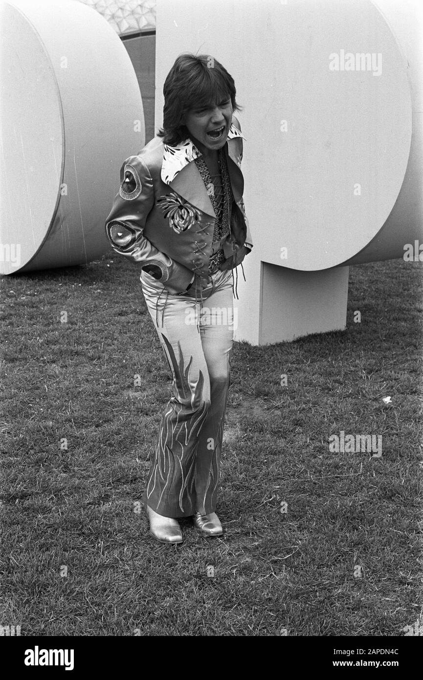 Der amerikanische Puppe- und Fernsehstar David Cassidy während der TV-Aufnahme; der amerikanische Puppe- und TV-Star David Cassidy während der TV-Aufnahme; Stockfoto