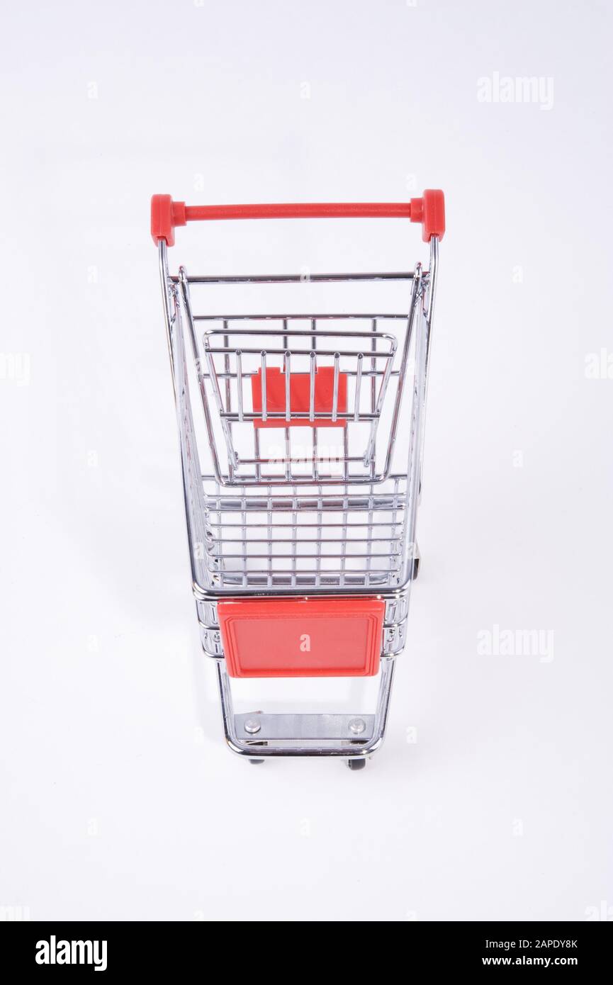 Mini-Einkaufswagen - Warenkorb Stockfoto