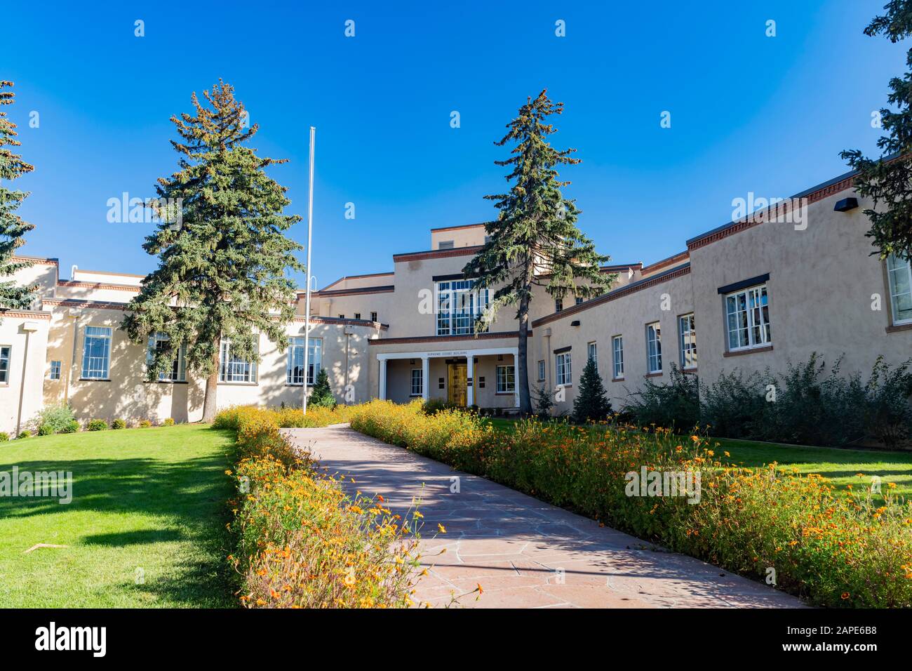 Außenansicht des Supreme Court Justice in Santa Fe, New Mexico Stockfoto