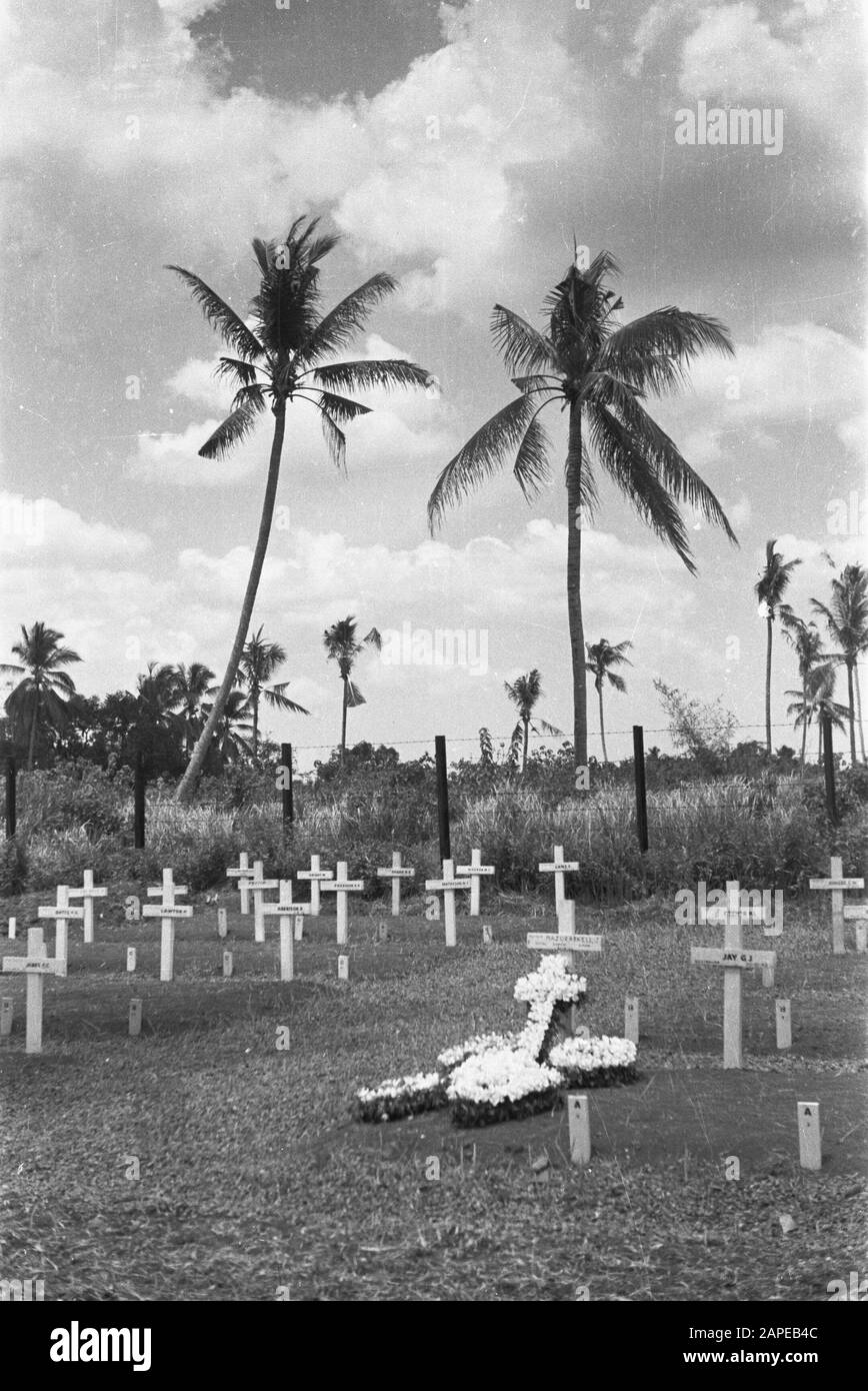 Graf Major J. Arkell Beschreibung: Friedhof britische Soldaten. Grab von Major J. Arkell (1A/1219), der Royal Gurkha Rifles (verstorben 21-8-1946) Anmerkung: James William Arkell, amtierender stellvertretender Kommandeur eines Bataillon Ghurkas wurde bei einer Aktion im Gebiet von Bekasi getötet Datum: August 1946 Ort: Batavia, Indonesien, Jakarta, Dutch East Personal Name: Arkell, J.W. Stockfoto