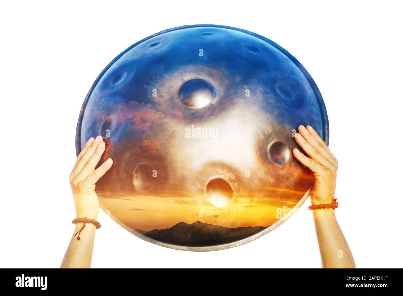 Hängen Sie die Trommel doppelt auf Stockfoto