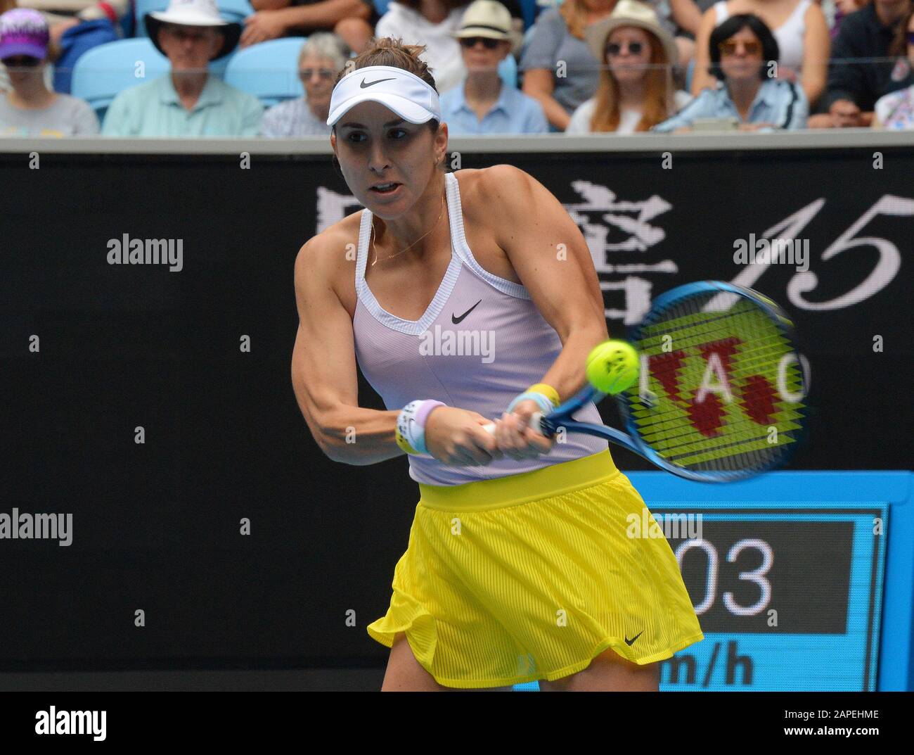 Melbourne, Australien. Januar 2020. D4 Belinda Bencic (SUI) im zweiten Spiel Foto Anne Parker International Sports Fotos Ltd/Alamy Live News Stockfoto