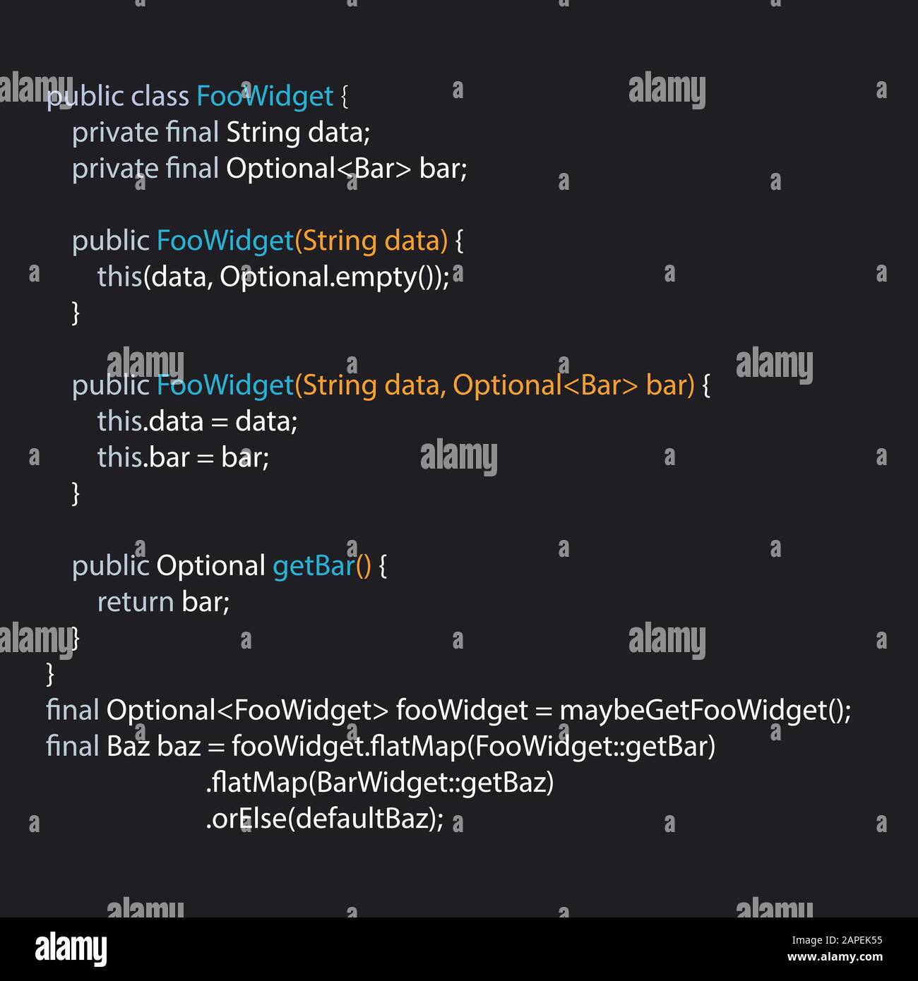 Java-Code-Text. Vektorkonzept für die Codierung von Computersoftware. Codierung von Skripttext auf dem Bildschirm. Stock Vektor