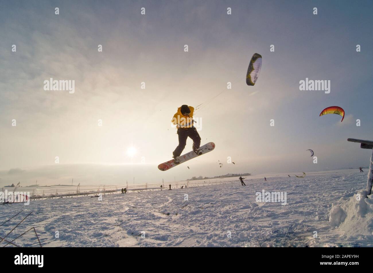 Snowkite Stockfoto