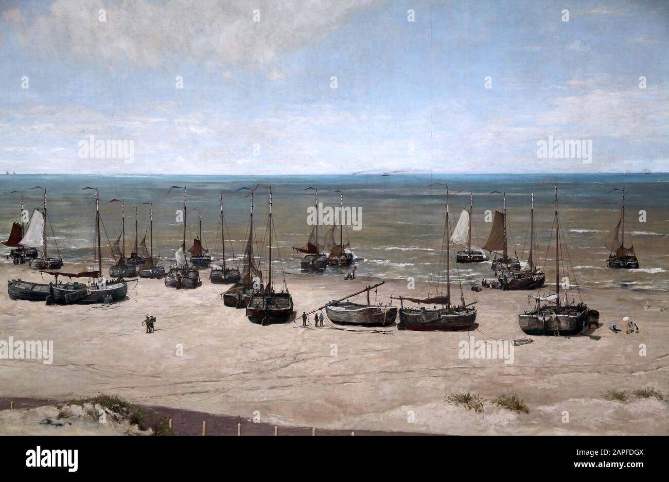 Panorama Mesdag ein 360-grad-blick auf das Meer die Dünen und das Fischerdorf Scheveningen, wie es im Jahr 1881 war.Gemalt von Hendrik Willem Mesdag, Stockfoto