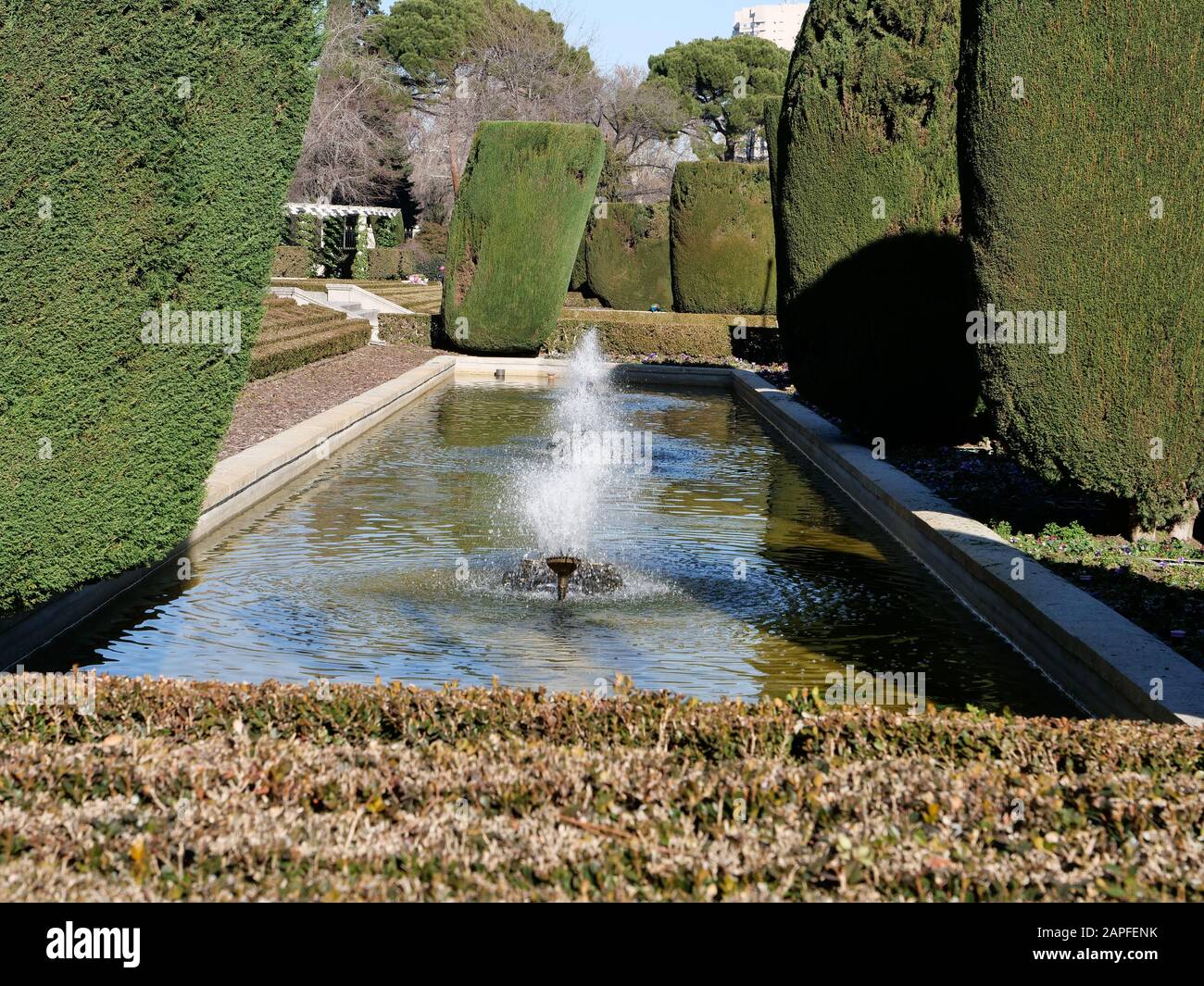 Der Retiro-Park in Madrid ist der größte Garten der Stadt Stockfoto