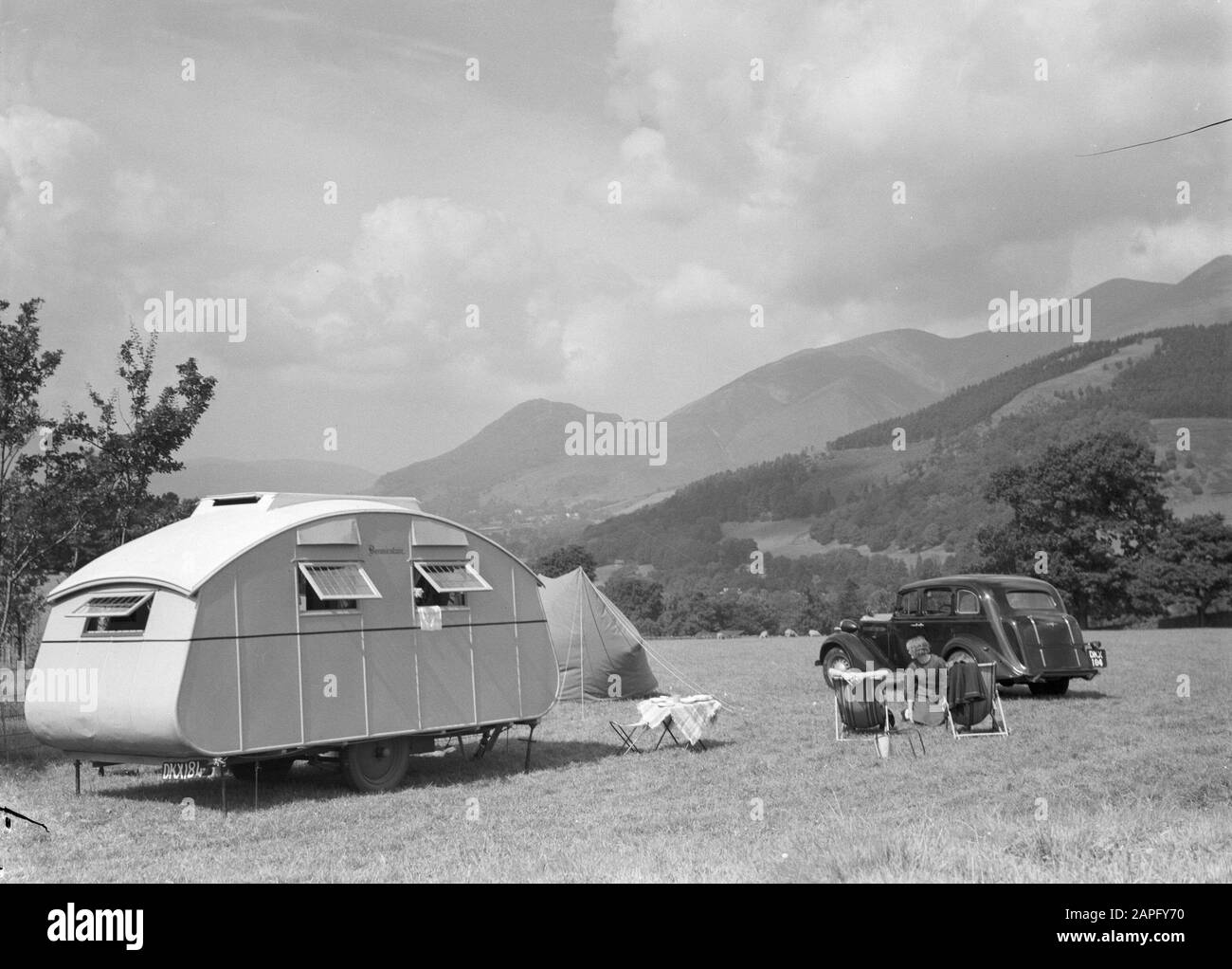 Beschreibung von Schottland: Caravan in Scotland Date: Undated Location: Great Britain, Scotland Keywords: Caravans, Camping Stockfoto