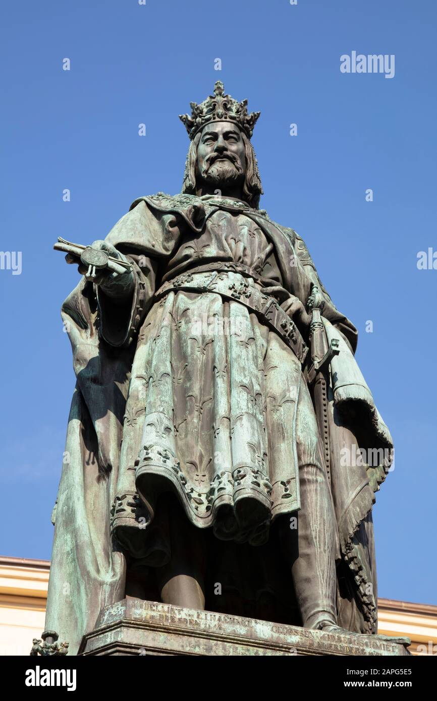 Denkmal von Kaiser Karl IV., Prag, Böhmen, Tschechien, Europa Stockfoto