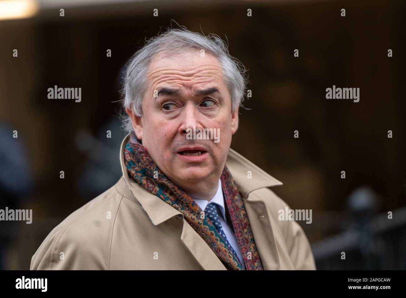 London 22. Januar 2020 Geoffrey Cox MP PC Attorney General verlässt das Unterhaus nach der Gutschrift von PMQ: Ian Davidson/Alamy Live News Stockfoto