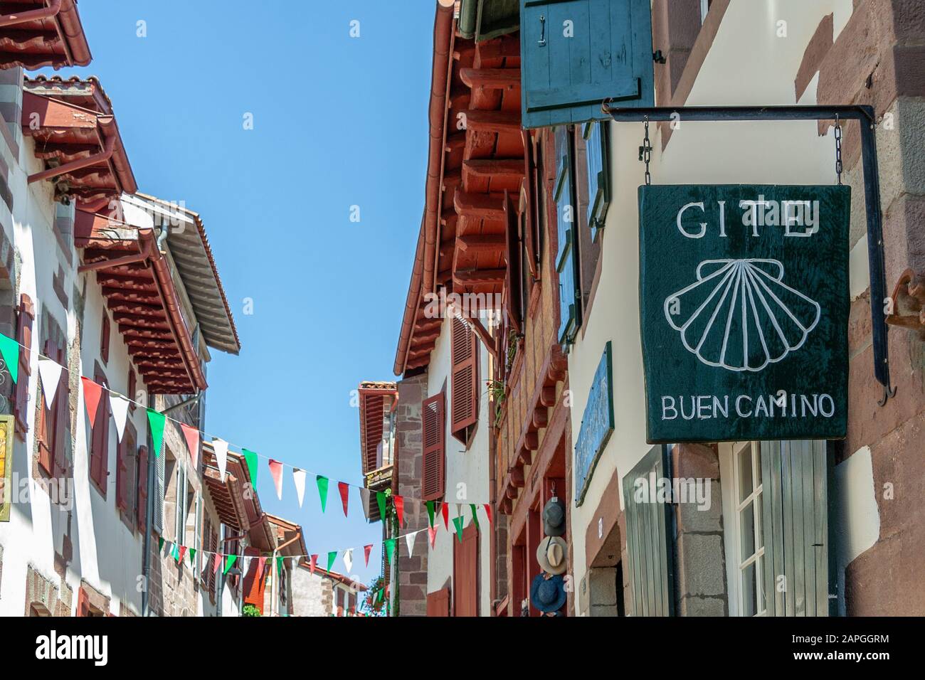 Santiago Way, Hotel, Buen Camino Hotelschild Stockfoto