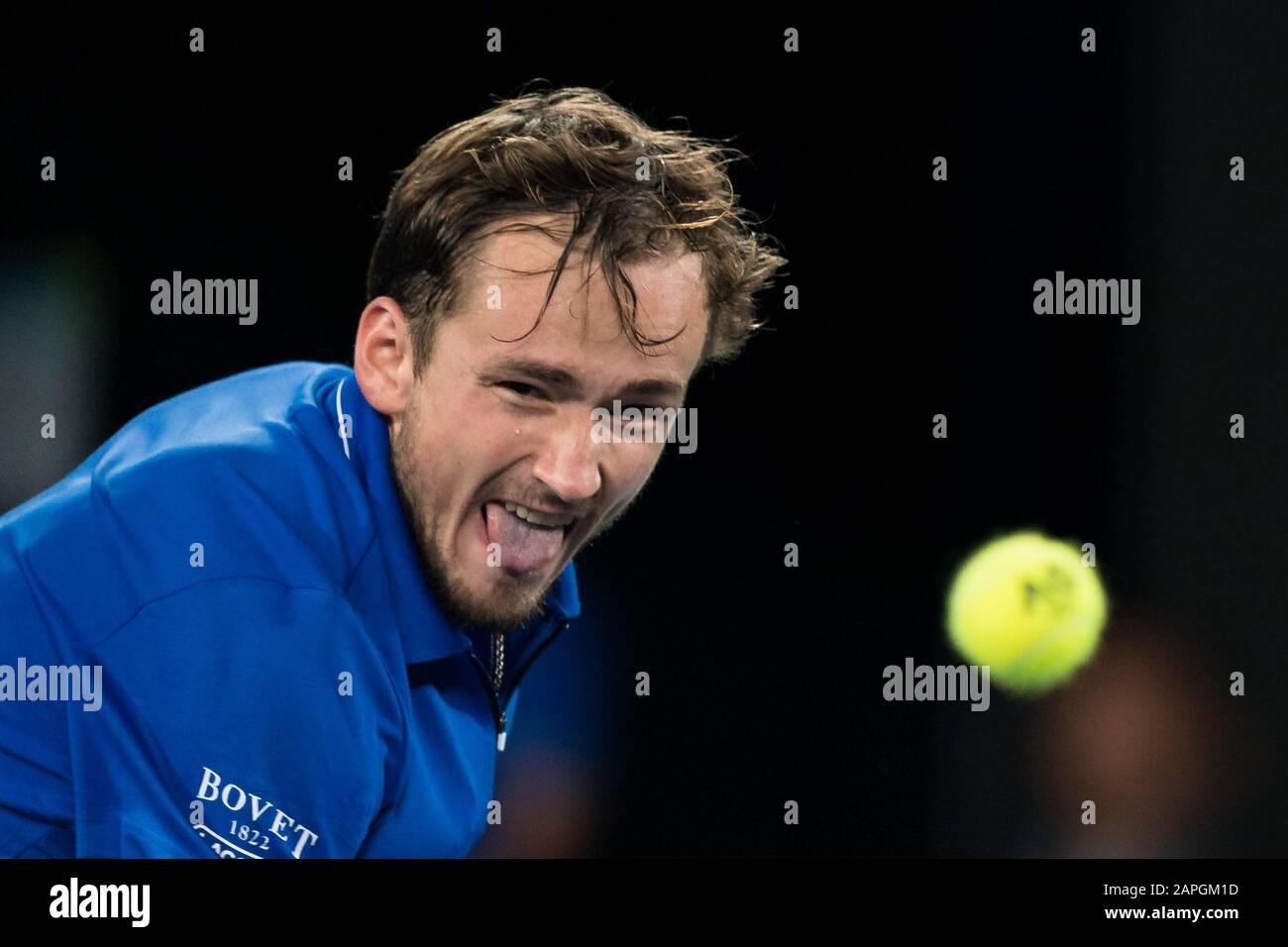 Melbourne, Australien. Januar 2020. Melbourne, Australien. Januar 2020. Daniil Medvedev aus Russland beim Match 2020 Australian Open Tennis Championship Day 2 im Melbourne Park Tennis Center, Melbourne, Australien. Januar 2020. ( © Andy Cheung/ArcK Images/arckimages.com/UK Tennis Magazine/International Sports Fotos) Credit: Roger Parker/Alamy Live News Stockfoto