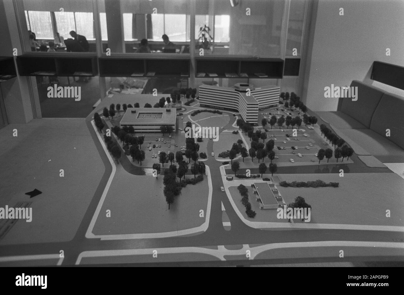 Computerbau von KLM für die automatische Buchungsmethode Corda in Amstelveen. Außendatum: 11. März 1970 Standort: Amstelveen, Noord-Holland-Institutionenname: KLM Stockfoto