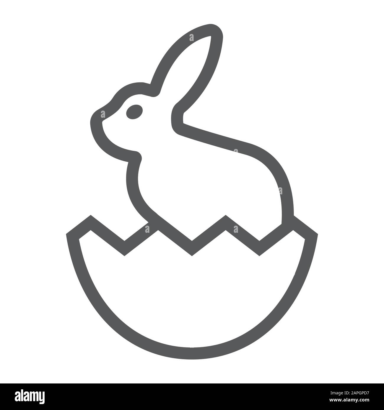 Osterhase Line Icon, ostern und Feiertag, Kaninchen im Eierschild,  Vektorgrafiken, ein lineares Muster auf weißem Hintergrund, eps 10  Stock-Vektorgrafik - Alamy