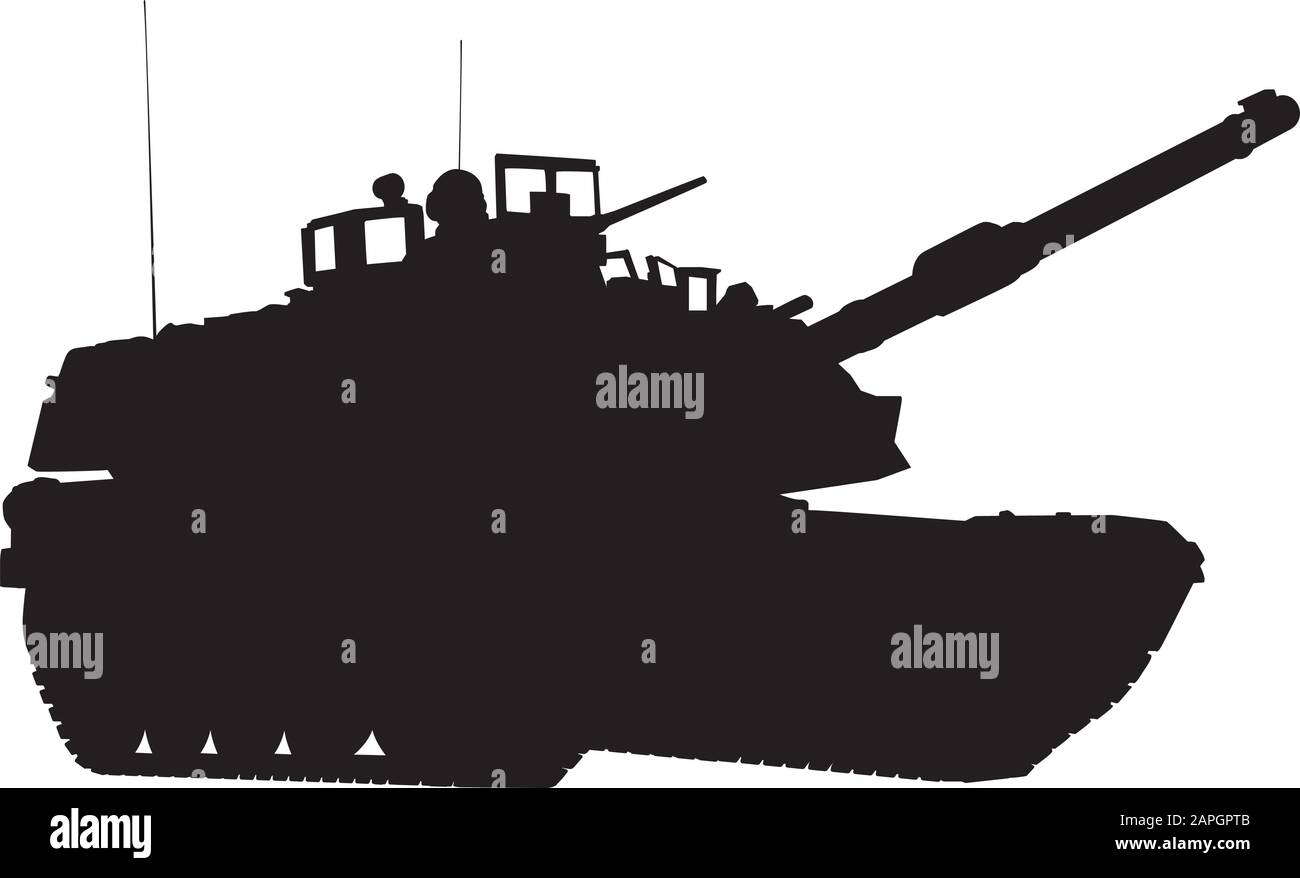 Detaillierte Silhouette des Tanks. Vektor EPS 10 Stock Vektor