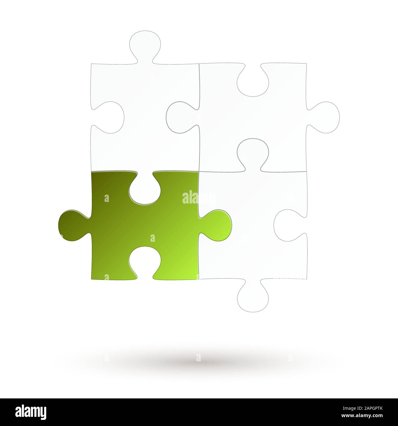 Puzzle - vier Teile - Grüne Option Stock Vektor