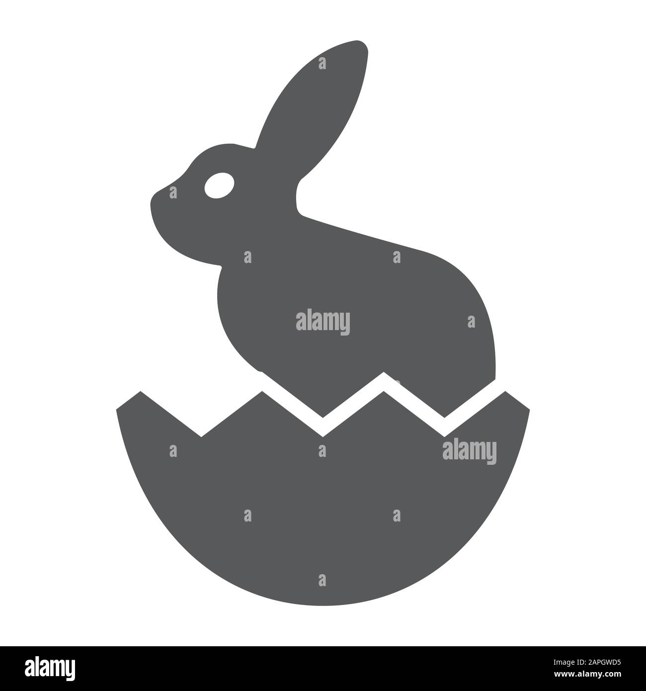 Osterhase Glyph-Symbol, ostern und Feiertag, Kaninchen im Eierschild, Vektorgrafiken, ein festes Muster auf weißem Hintergrund, eps 10. Stock Vektor