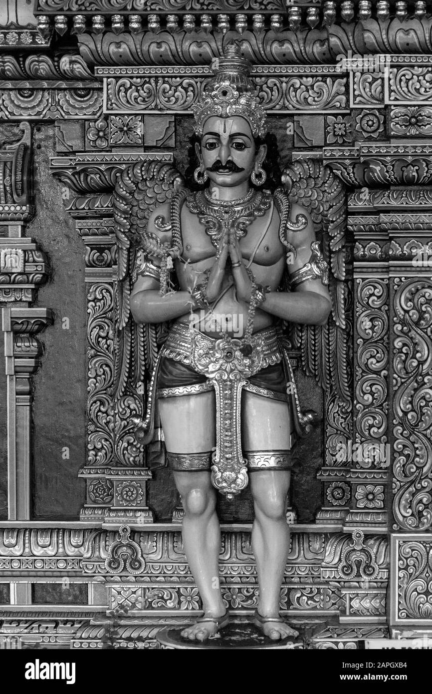 singapur-tempel schwarz-weiß Stockfoto