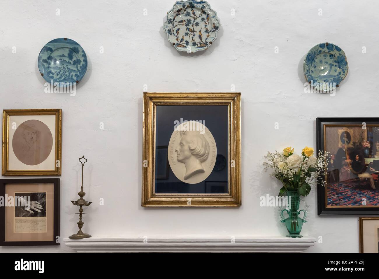 Mallorca, Spanien - 7. Mai 2019: Museum des Pianisten Fryderyk Chopin. Chopin und George Sand lebten während des Winters von 1838-1839 in Valldemossa. Mallorca Stockfoto