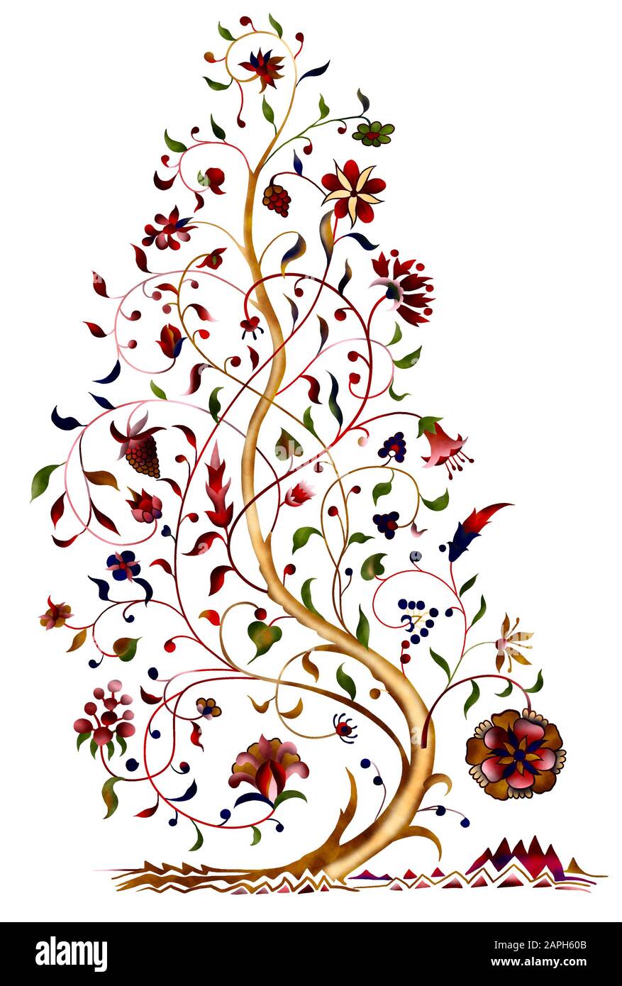 Eine Baumdarstellung. Ein schöner Baum für digitales Design. Stockfoto