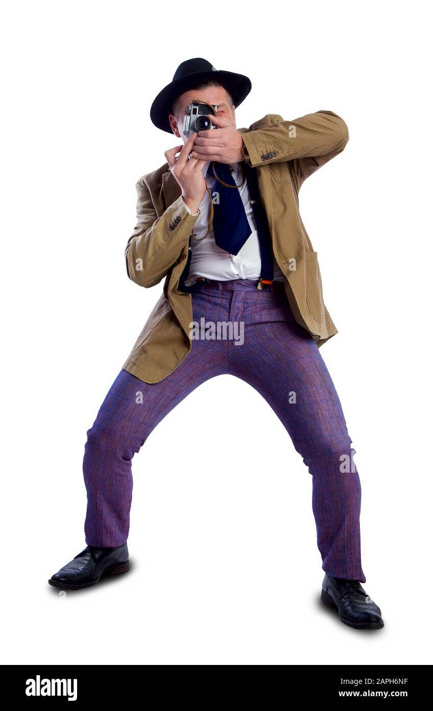 Alter Pressefotograf Stockfoto