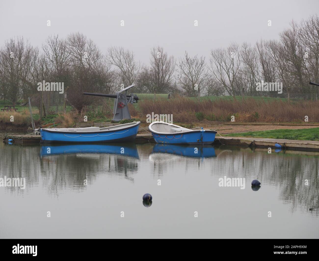 Sheerness, Kent, Großbritannien. Januar 2020. Wetter in Großbritannien: Ein nebeliger Nachmittag in Sheerness, Kent. Kredit: James Bell/Alamy Live News Stockfoto