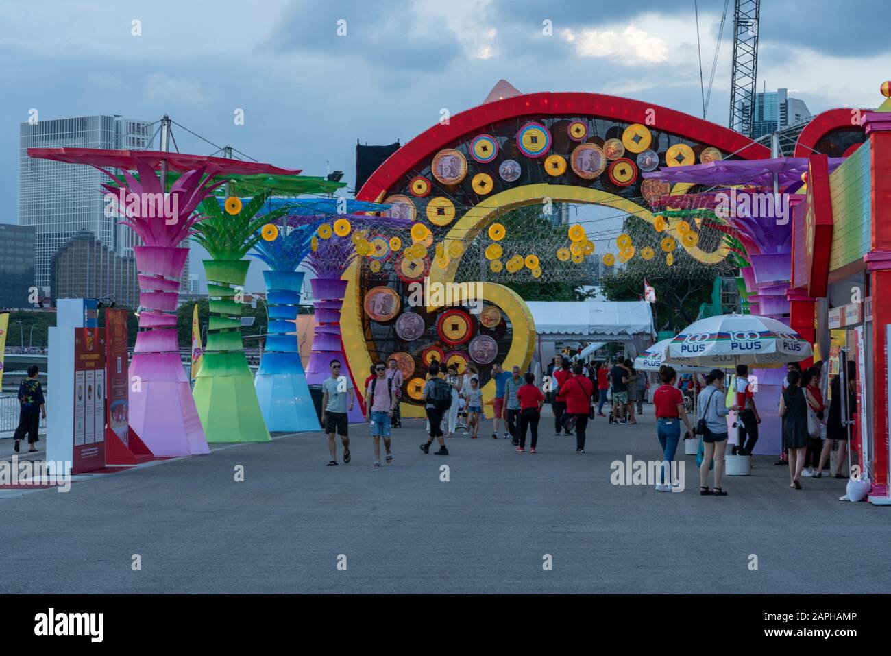 Singapur, Singapur - 23. Januar 2020: Singapore Chinese New Year River Hongkong 2020 Celebration, das Jahr der Ratte Stockfoto