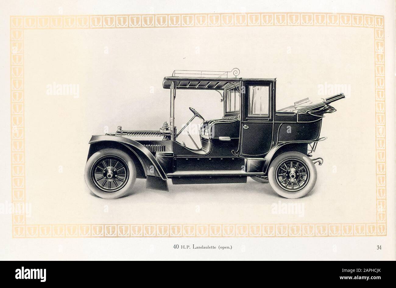 Oldtimer, Benz Motorwagen, Automobil, 40 ps Landaulette (offen), aus dem Benz & Co Handelskatalog, Illustration, von 1909 Stockfoto