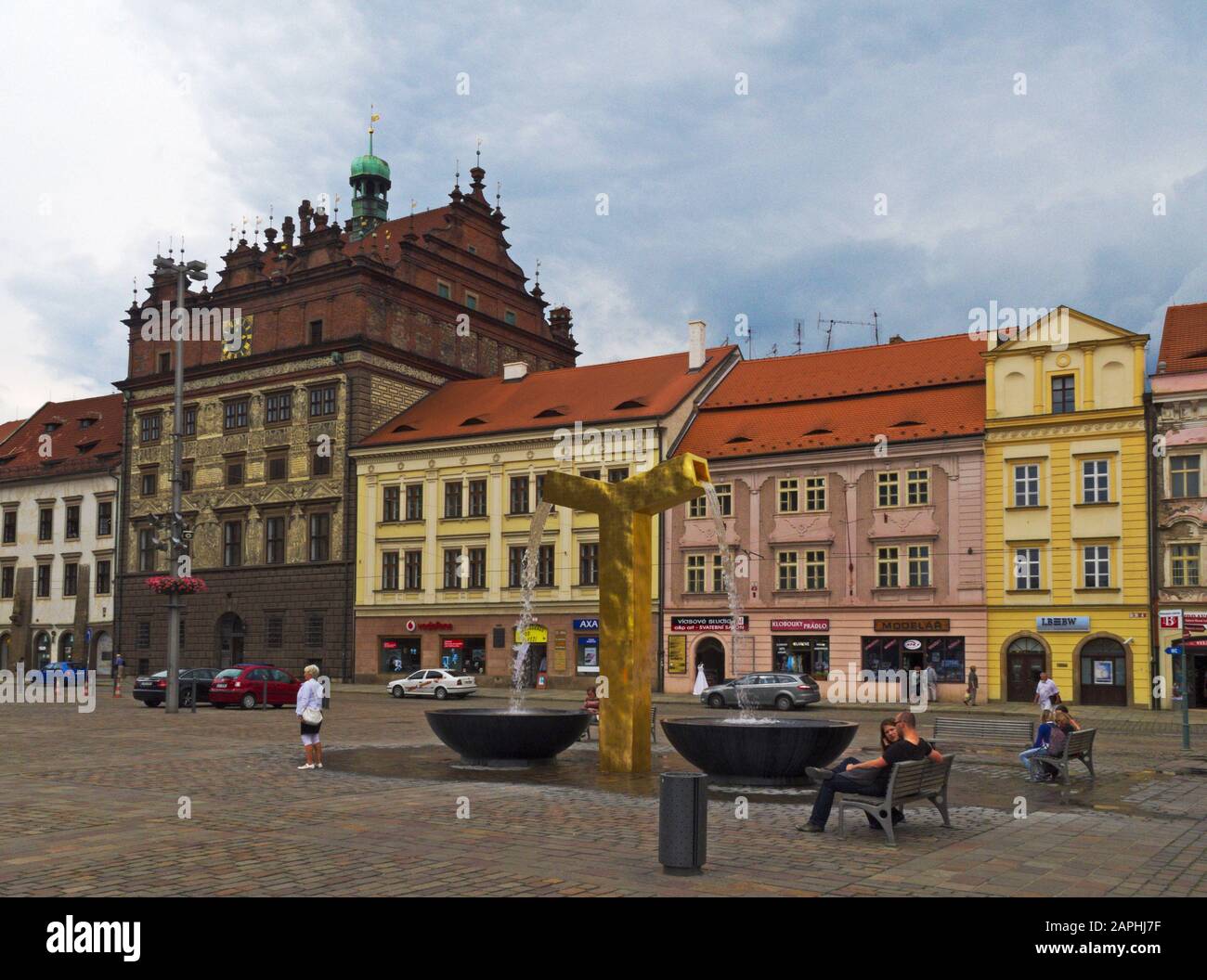 Namesti Republiky, Vnitrni Mesto, Altstadt, Plzen, Tschechische Republik Stockfoto