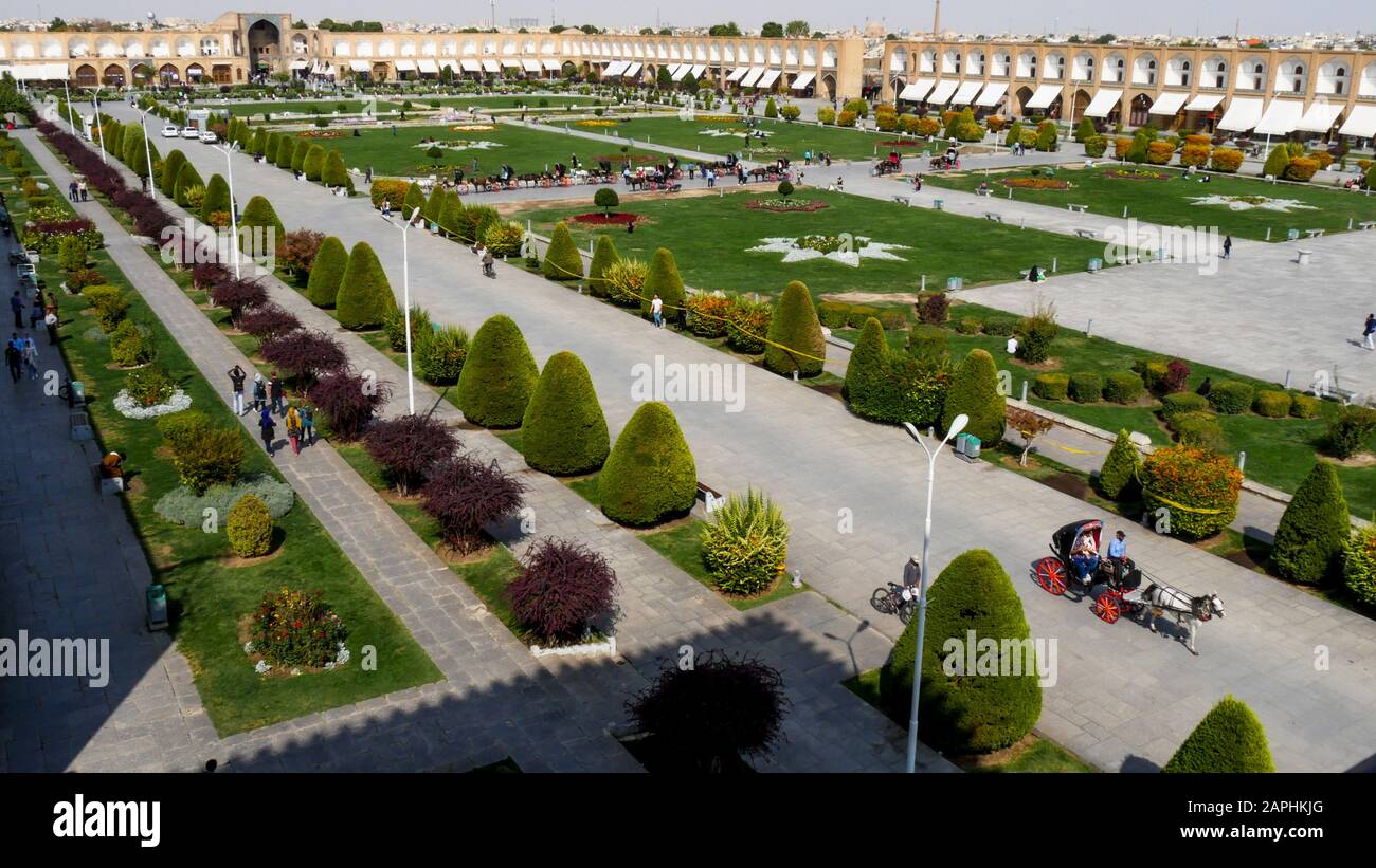 Der Imam-Platz Esfahan ist Der größte Platz im Iran und einer der größten der Welt. Stockfoto