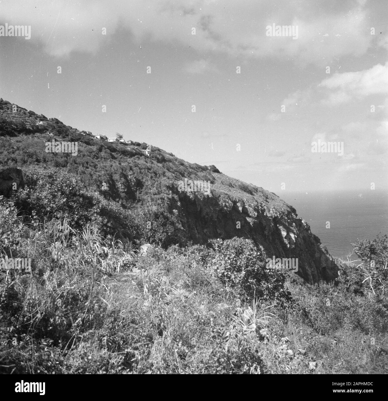 Reise nach Suriname und die niederländischen Antillen Beschreibung: Die Küste von Saba am hell's Gate Datum: 1947 Ort: Niederländische Antillen, Saba Schlüsselwörter: Landschaften Stockfoto