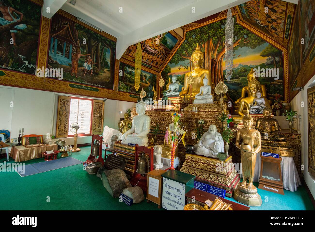 Der jade-buddha im Wat Ou Sai Kham in der Stadt Chiang Mai im Norden Thailands. Thailand, Chiang Mai, November 2019 Stockfoto
