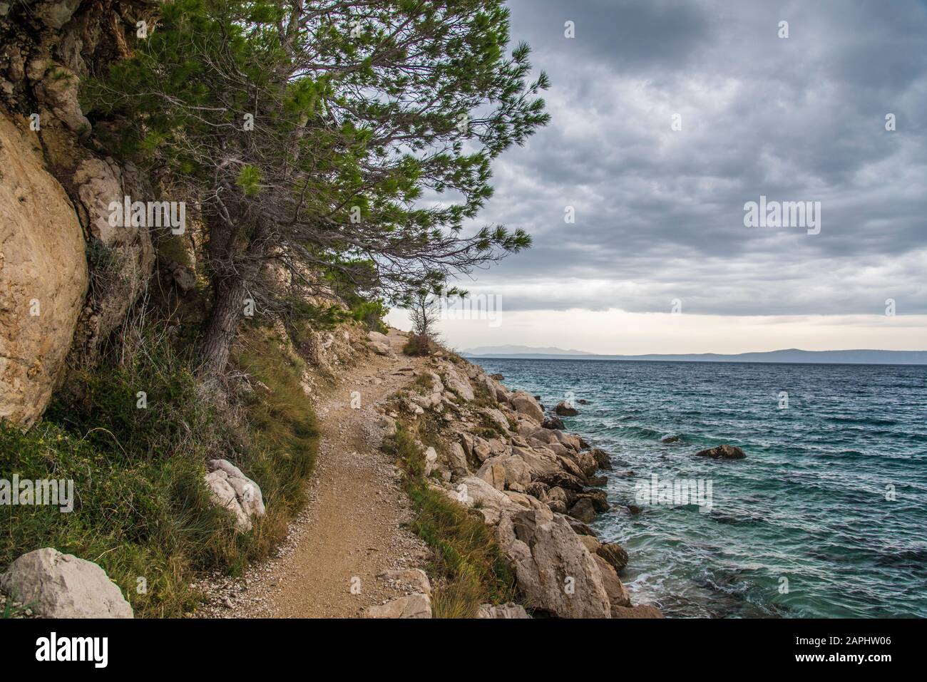 Baska voda, Promajna, Krvavica, Makarska Stockfoto