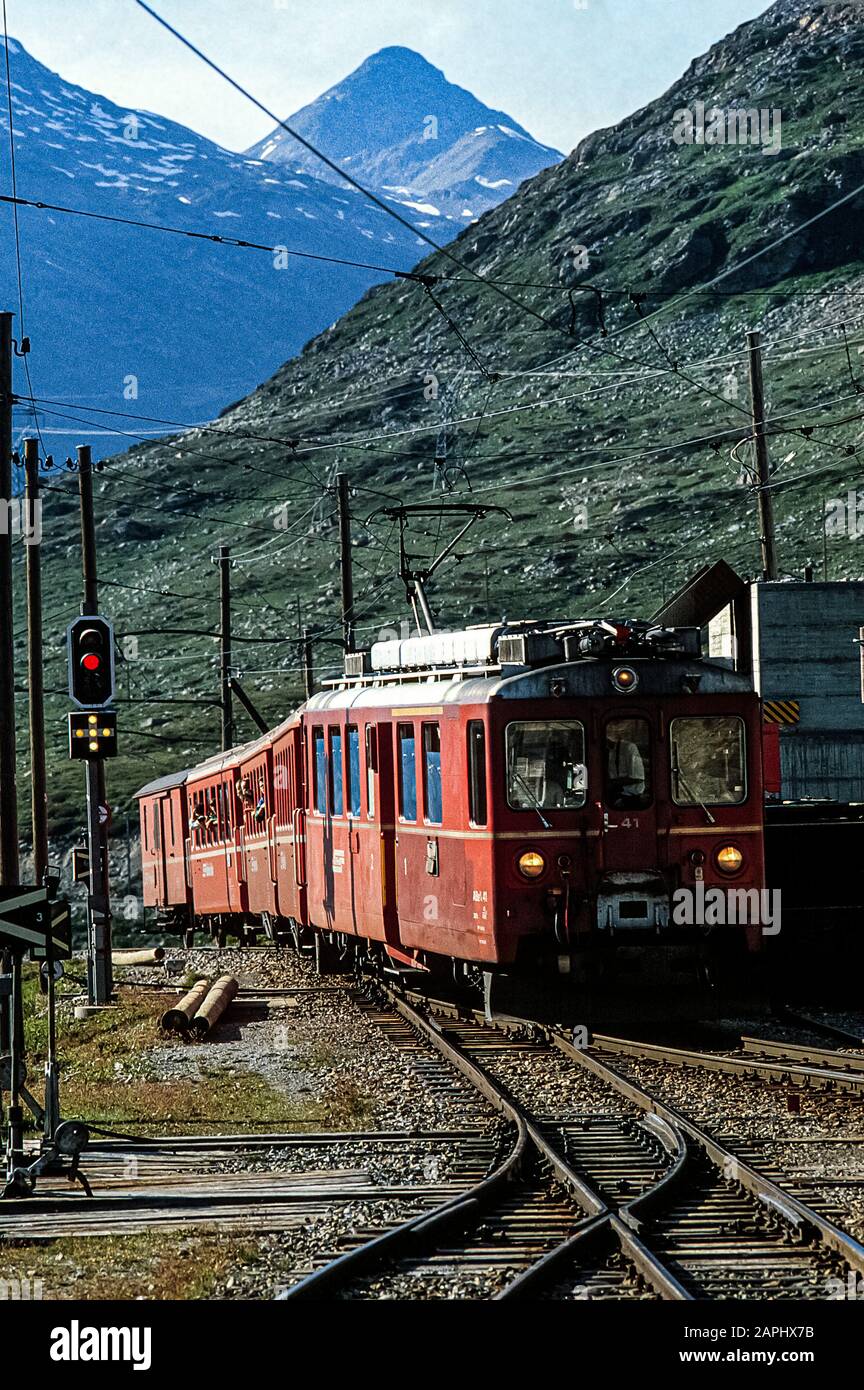 Schweiz Rhätische Eisenbahn Stockfoto