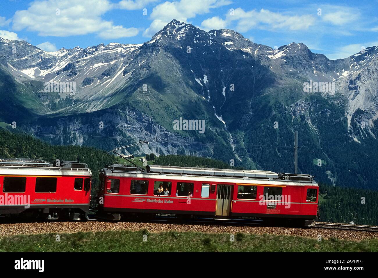 Schweiz Rhätische Eisenbahn Stockfoto